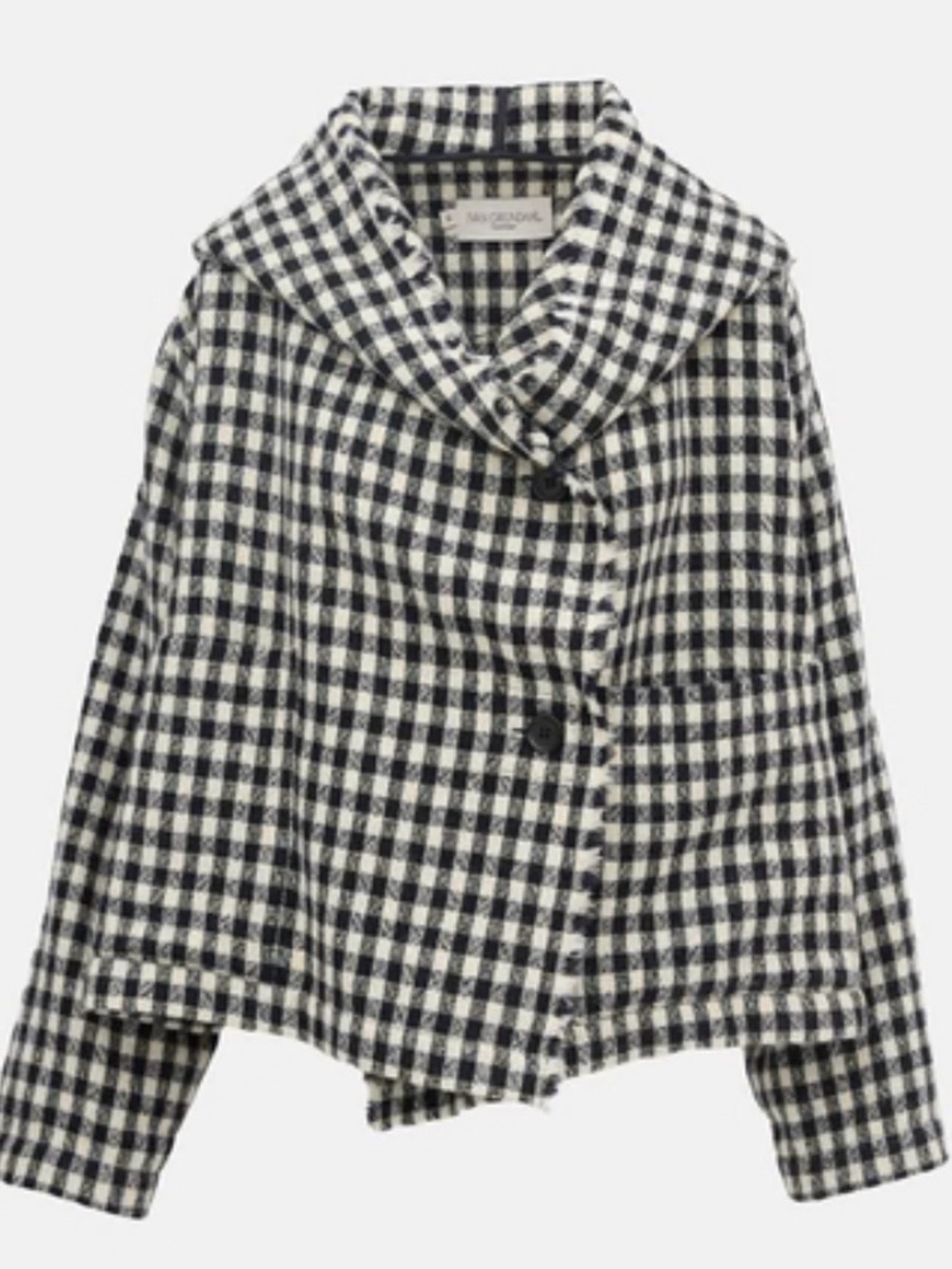 Ivan Grundahl Wool Gingham Jacket Denmark Size 38/US 6 Black White